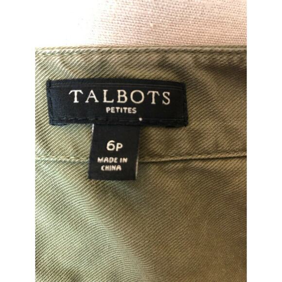 Talbots Ladies Army Green Dress Lace Up 3/4 Long Sleeve Petite Women's Size 6 - Picture 6 of 7